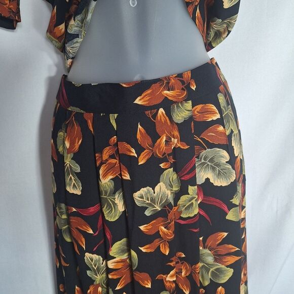 Vintage Sag Harbor Womens Floral Maxi Dress Set 90's Small Top Medium Skirt - Picture 5 of 11